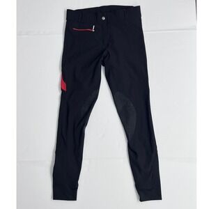 Dover Saddlery Riding Breeches Women Size 30 Black Red Equestrian Pants